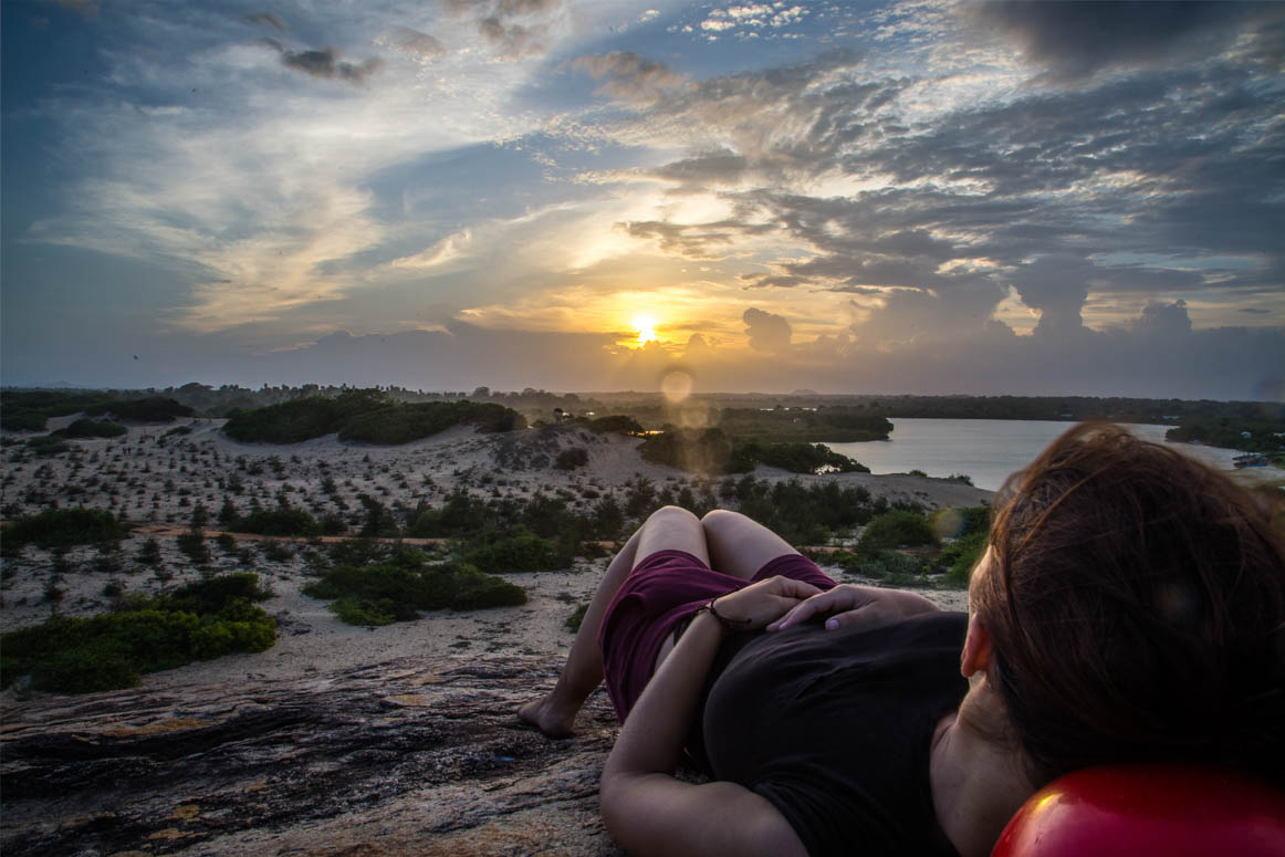 sunset on the rock