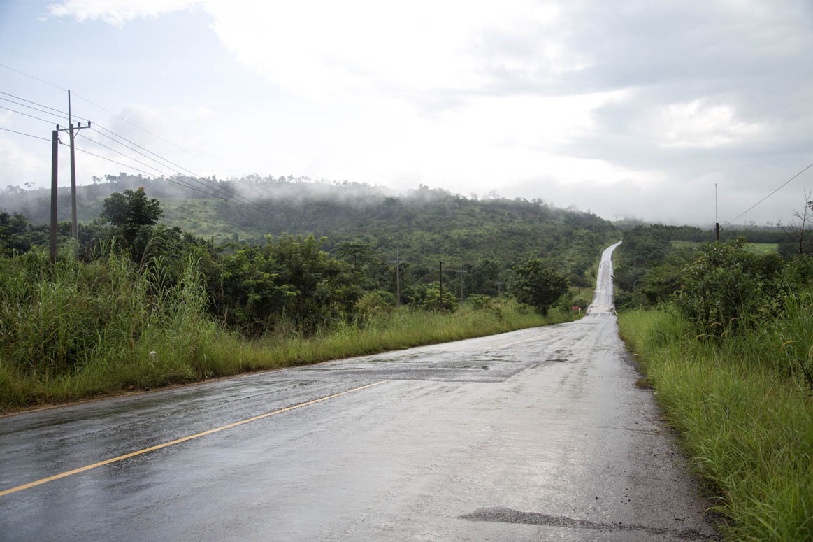 The street to the site